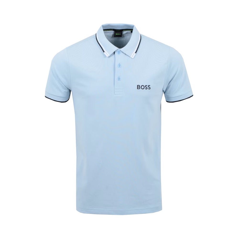 Hgo Boss Paddy Pro Slimfit Polo Shirt Mid Blue 100% Original