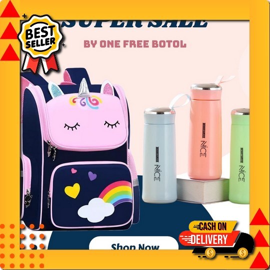 Tas Ransel Anak Sekolah Perempuan Tk Sd Kelas 1 2 3 4 Pink Luc Tas Bac Tas Ransel Sekolah Perempuan/