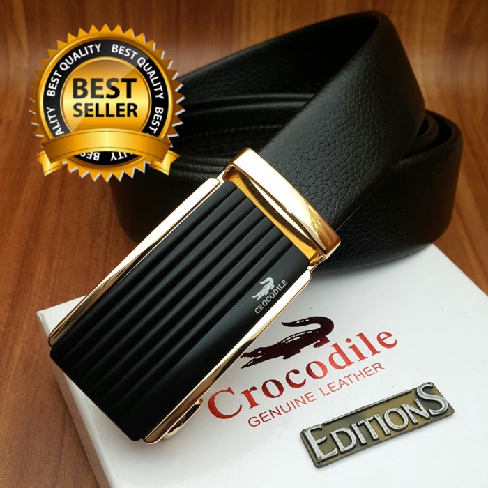 DISKON COD SABUK- GESPER- IKAT PINGGANG PRIA KULIT CROCODILE ED AAA 53 IMPORT PLS
