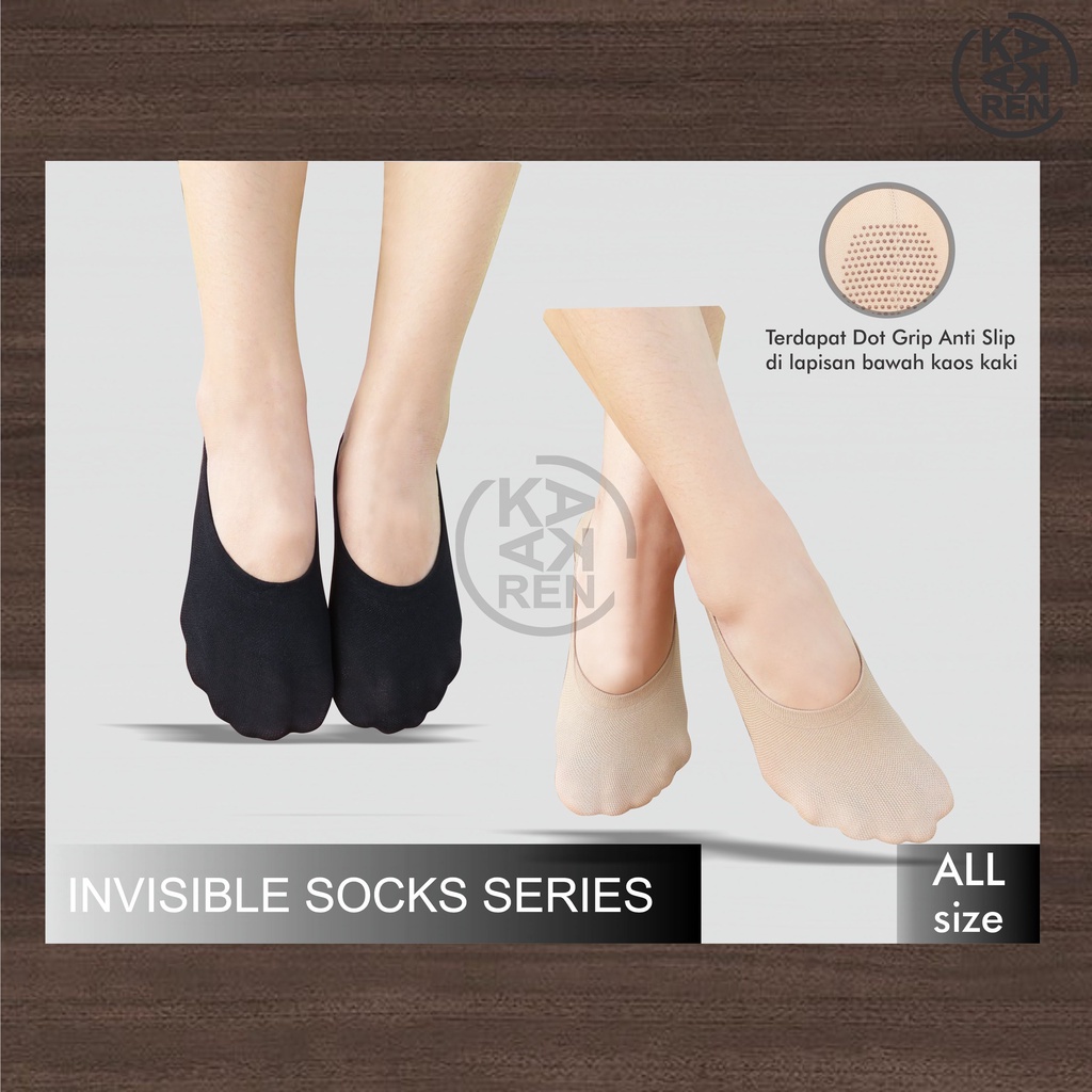 Kakaren Paket Kaos Kaki Pendek Hidden Socks / Invisible Socks Mix 12pc