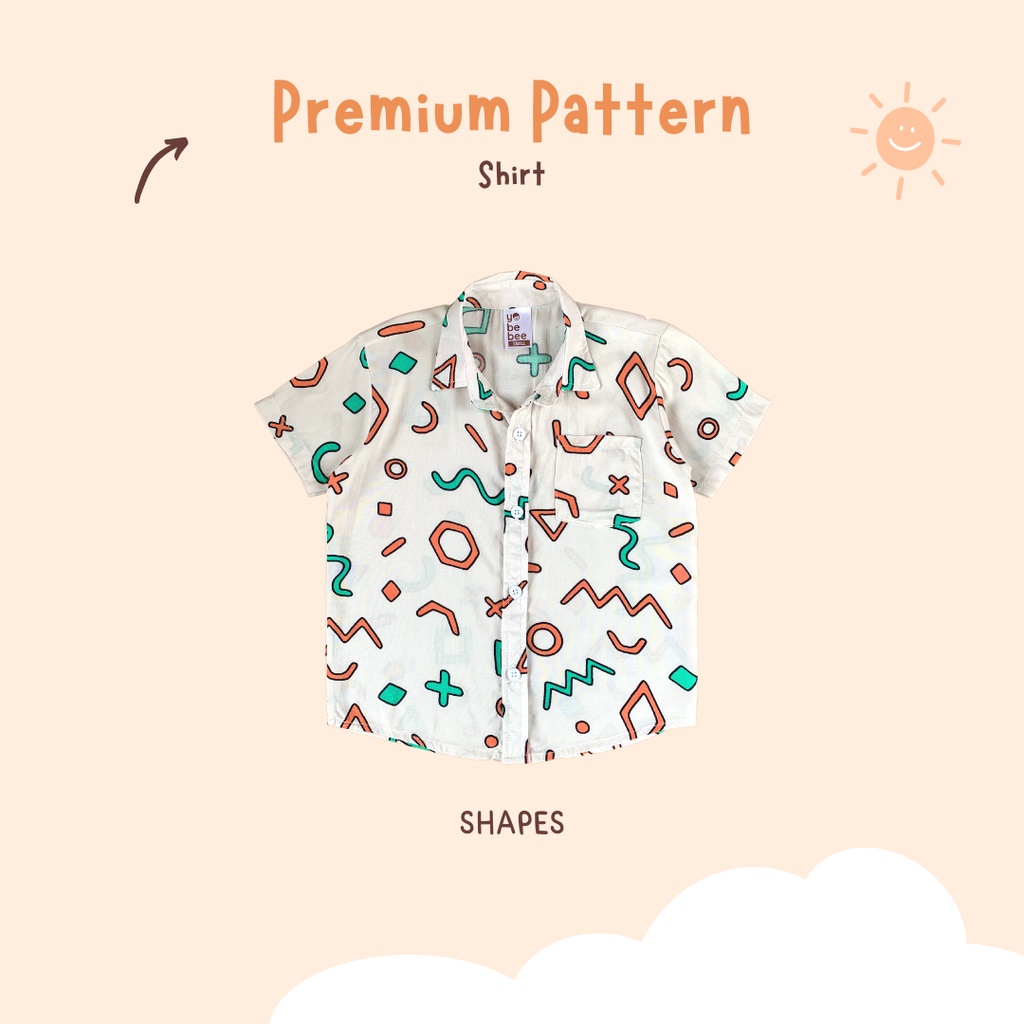 Yobebee Kemeja Rayon Premium Pattern Tangan Pendek Anak Laki Laki Usia 2 4 6 8 Tahun Baju Atasan Kids Motif Karakter Boy Shirt Model Casual Santai Kemeja Kerah Anak Cowok