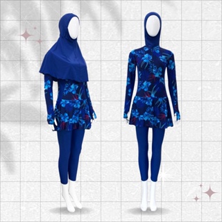 Baju Renang Wanita Muslim Dewasa Model Baru Polos dan Motif Jilbab Panjang