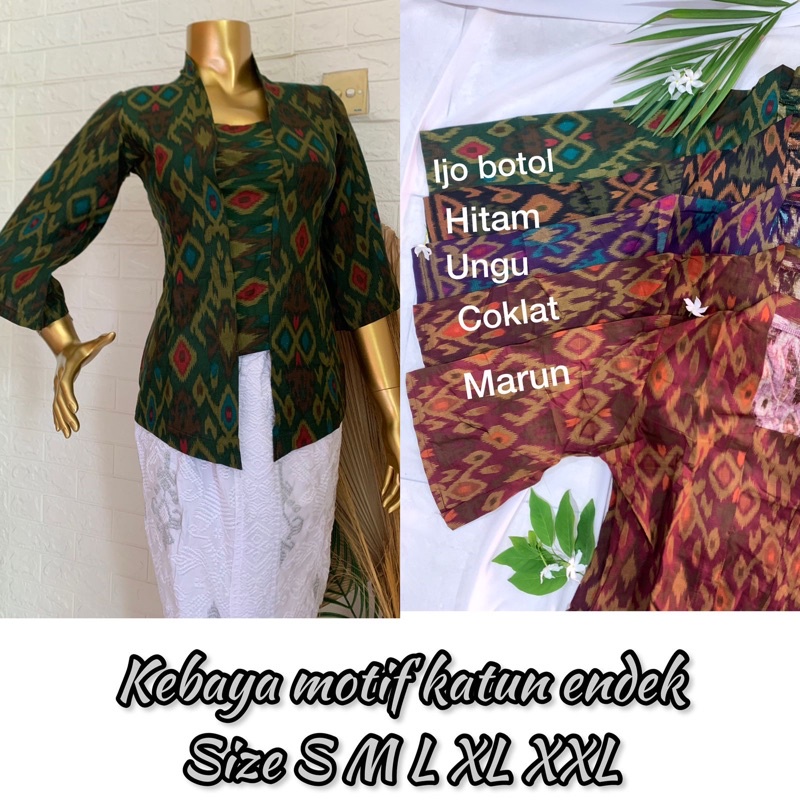 Kebaya jadi premium katun endek stretch