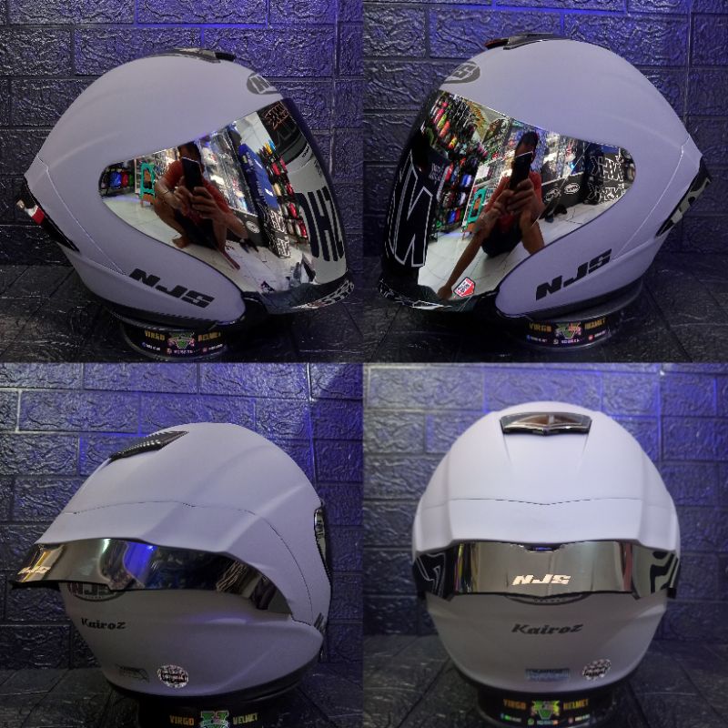 HELM NJS KAIROZ SOLID STONE GREY DOFF PAKET GANTENG ONGKIR TERMURAH