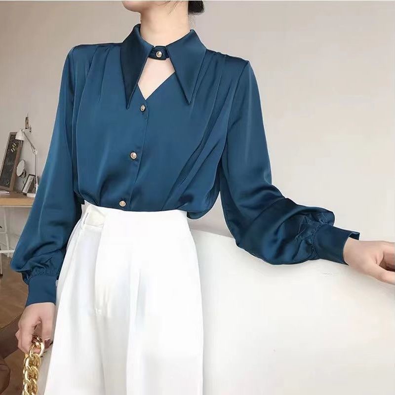 Kemeja Wanita Korean Style Lengan Panjang Turtle Neck
