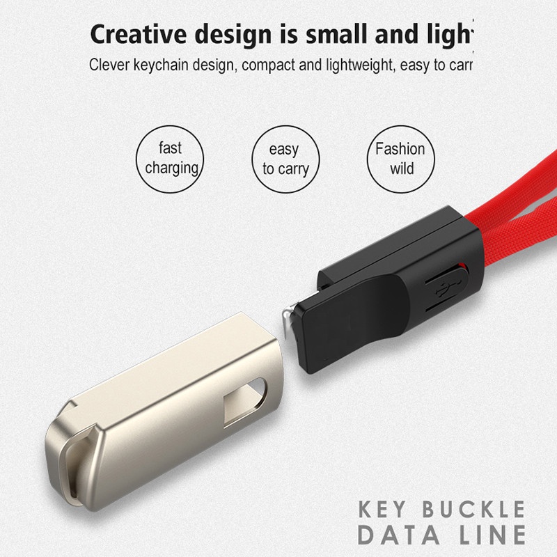 Kabel Data / Charger Micro USB / Type C Fast Charging Portable 22CM Untuk Iphone / Android