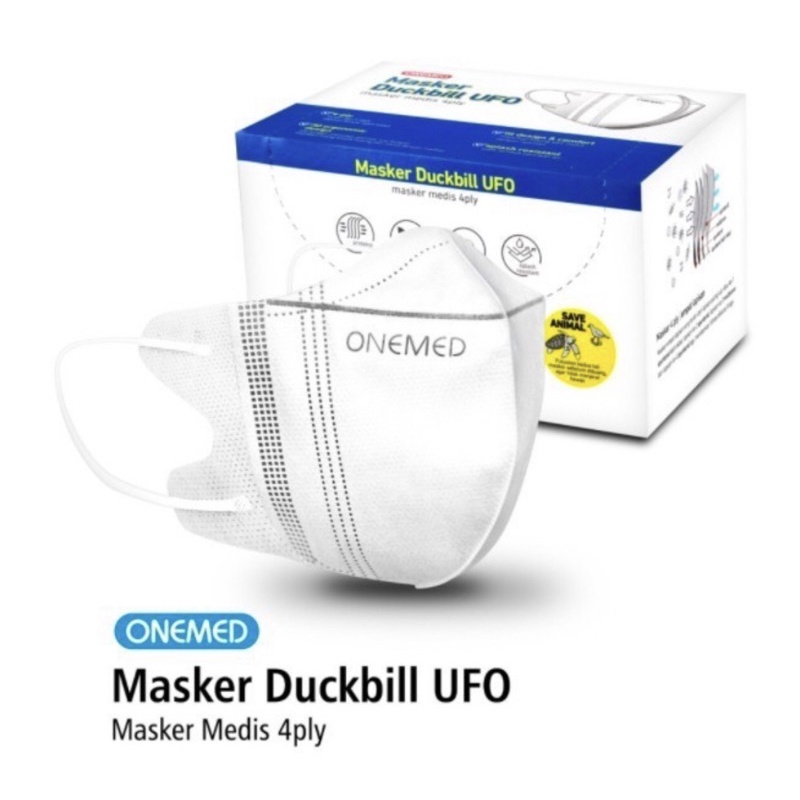 Masker duckbill Onemed Masker Medis Duckbill Dewasa UFO isi 30 Pcs