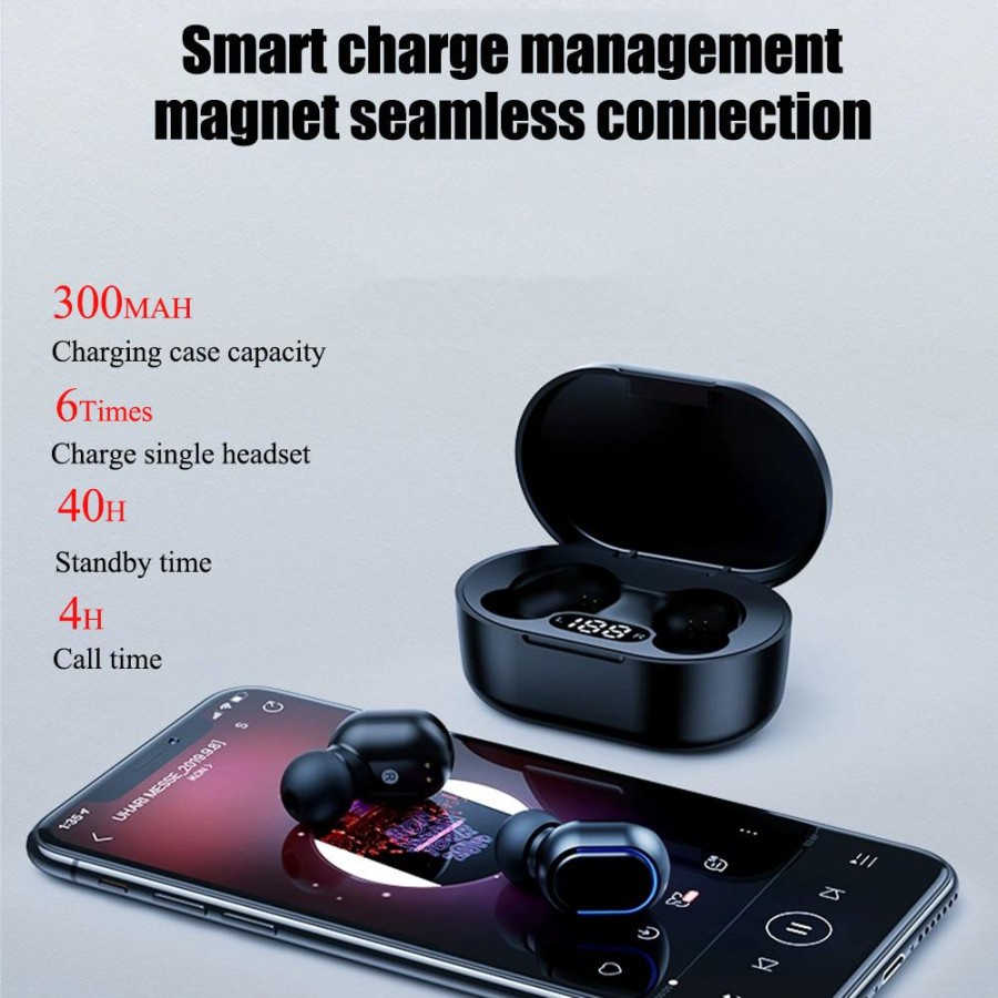 Headset Bluetooth E7S Macaron Led Digital Display TWS Earphone dengan Mic Henset Bloetooth Earphone Wireless Headset Bluetooth