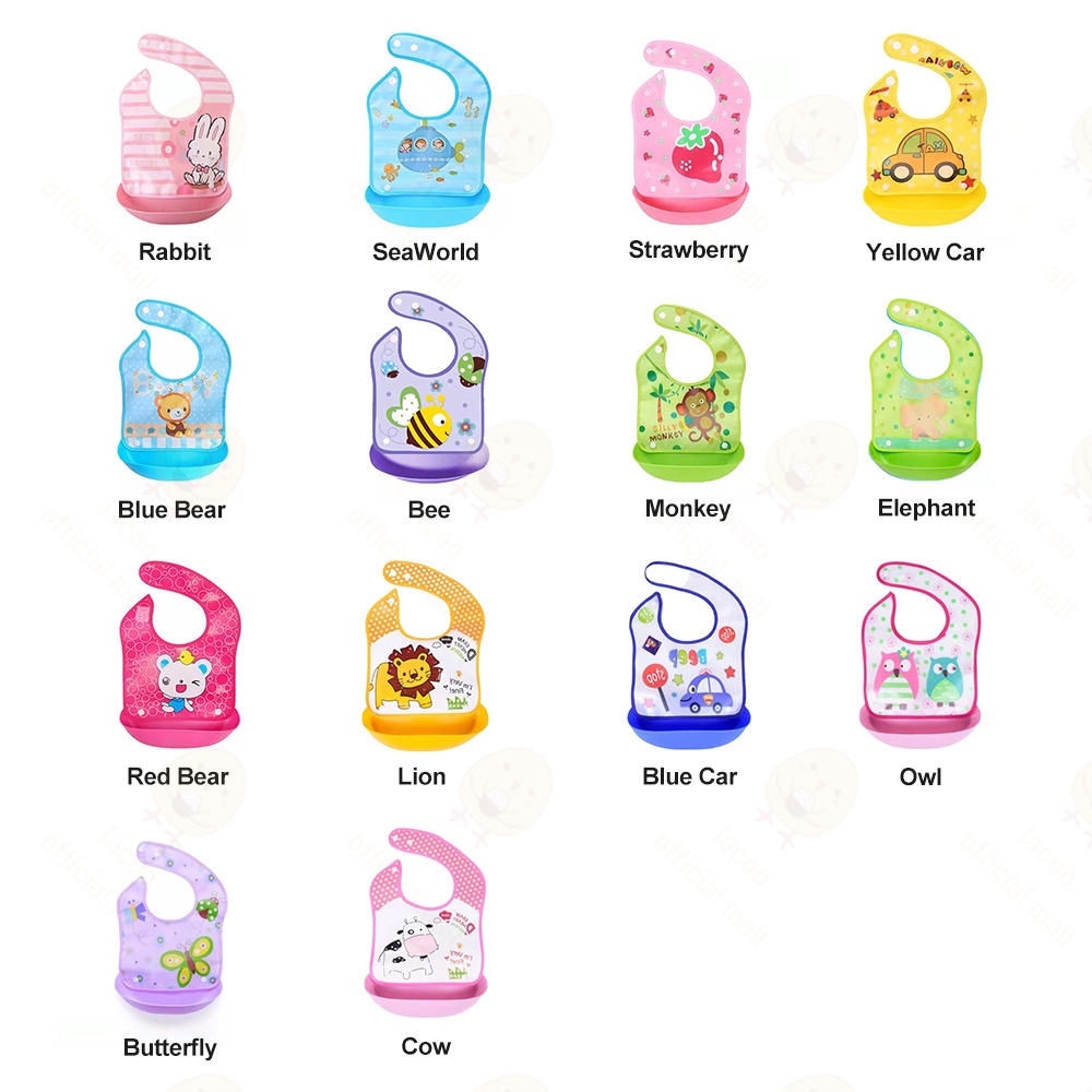 Lacoo Baby bibs bahan Eva Slabber bayi multifungsi Sleber air liur bayi tahan air