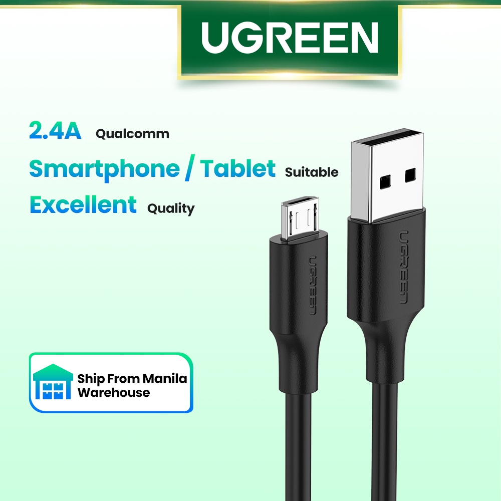 【Stok Produk di Indonesia】UGREEN Original 1M USB A Pria ke Micro B Sync &amp; Pengisian Kabel untuk Samsung