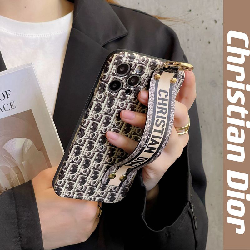 Luxury Gelang Tangan Case IPhone Xr Xs Max14 Plus Ip Apple IPhone 11 12 13 14 Pro Max Sarung Silikon Wanita Casing Handphone Christian Dior