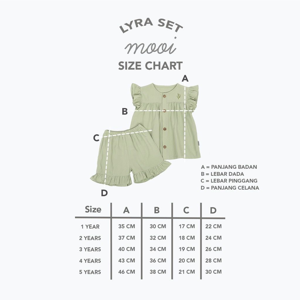 MOOI LYRA SET - Mooi Setelan Lyra Set - Setelan Anak Perempuan 1-5 Tahun