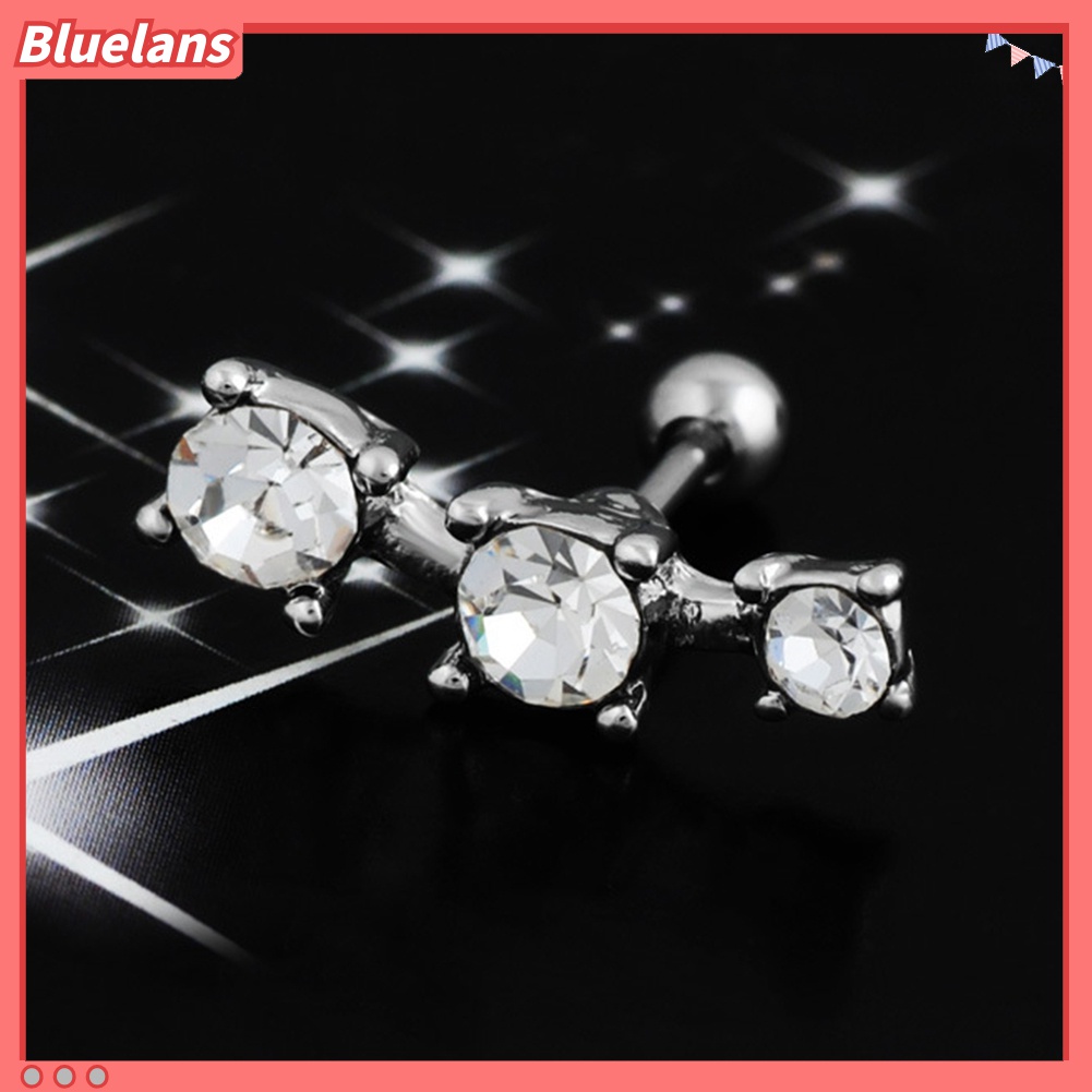 1 Pc Anting Stud Tindik Tulang Rawan Telinga Bentuk Barbel Kubik Zirkonia Untuk Wanita