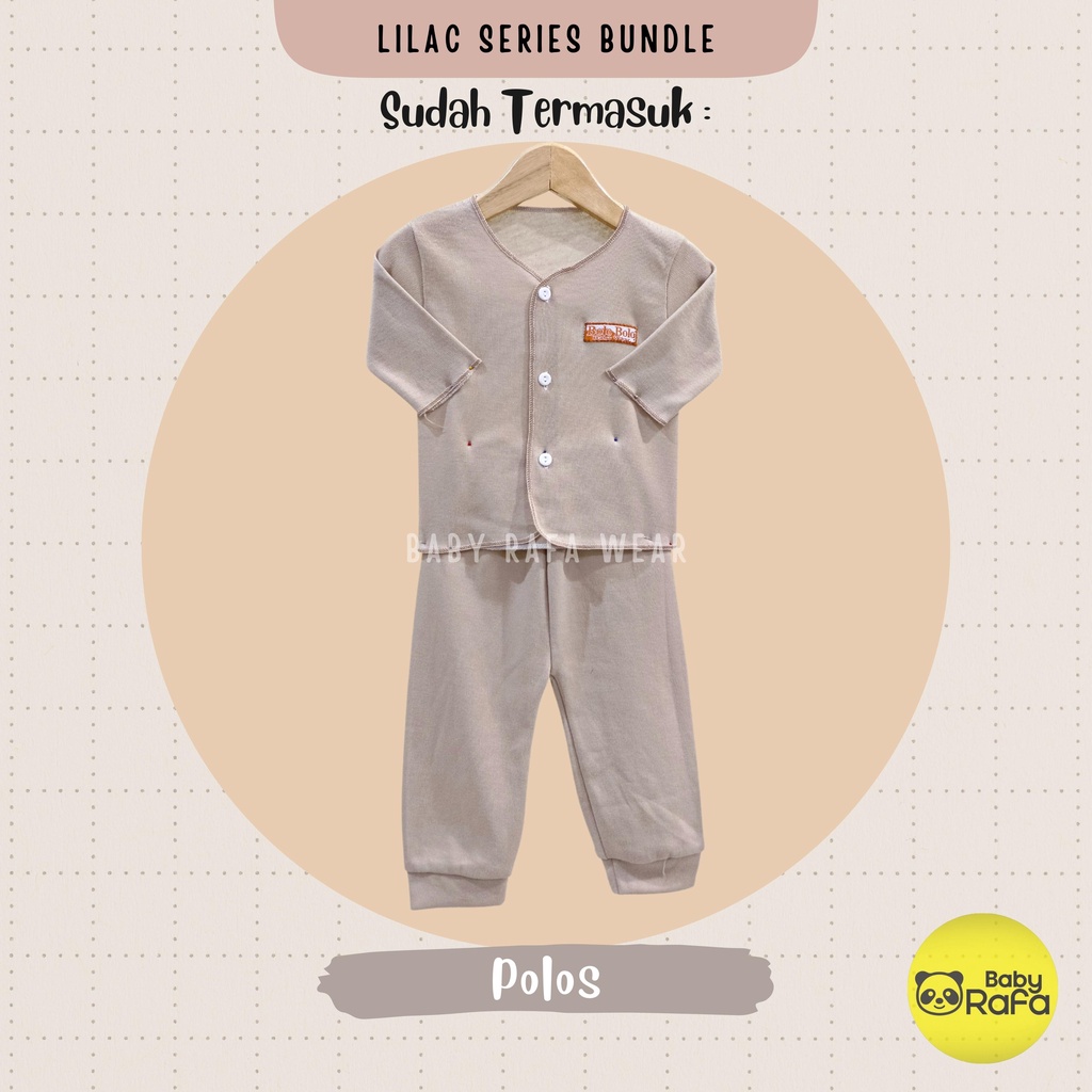 Serian Coklat Susu - 3 Stel Setelan Baju Bayi Tangan Panjang Celana Panjang Bayi Baru Lahir COKLAT SUSU SERIES merk SNI Bolo - Bolo