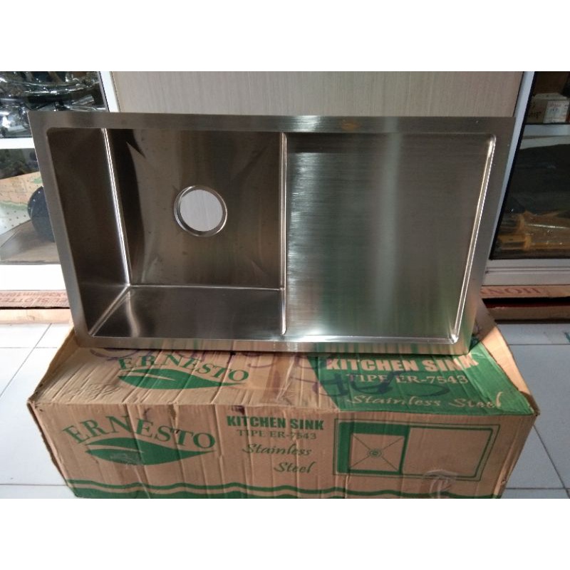 BAK CUCI PIRING 1 LB + MEJA ERNESTO (ER7543) / BONUCCI  / BAK CUCI PIRING WARNA SILVER / UK 75X43X25