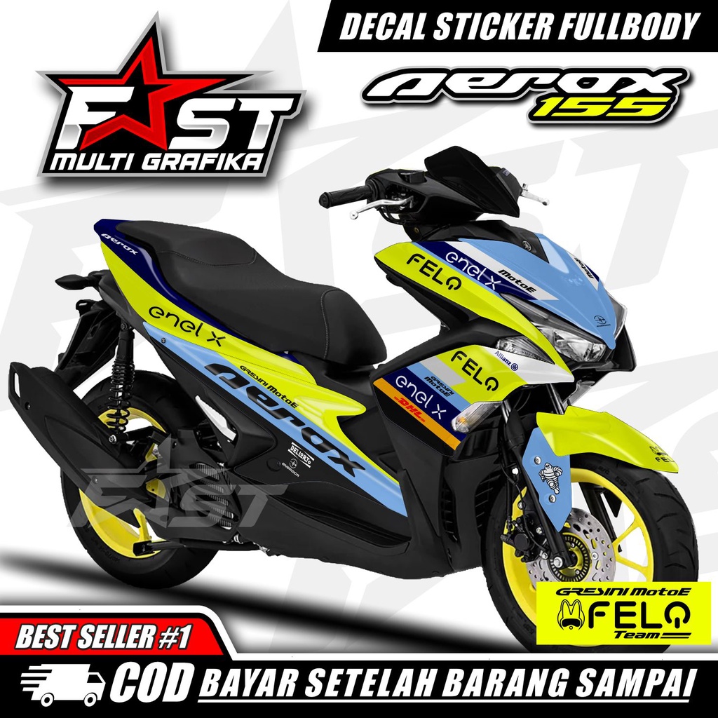 Decal Sticker Yamaha Aerox Old 155 Full Body Stiker Decal Motor Aerox old 155 Full Body
