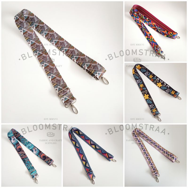 Bag Strap Motif 38mm NIKEL Tali Tas Panjang 3,8cm SILVER selempang