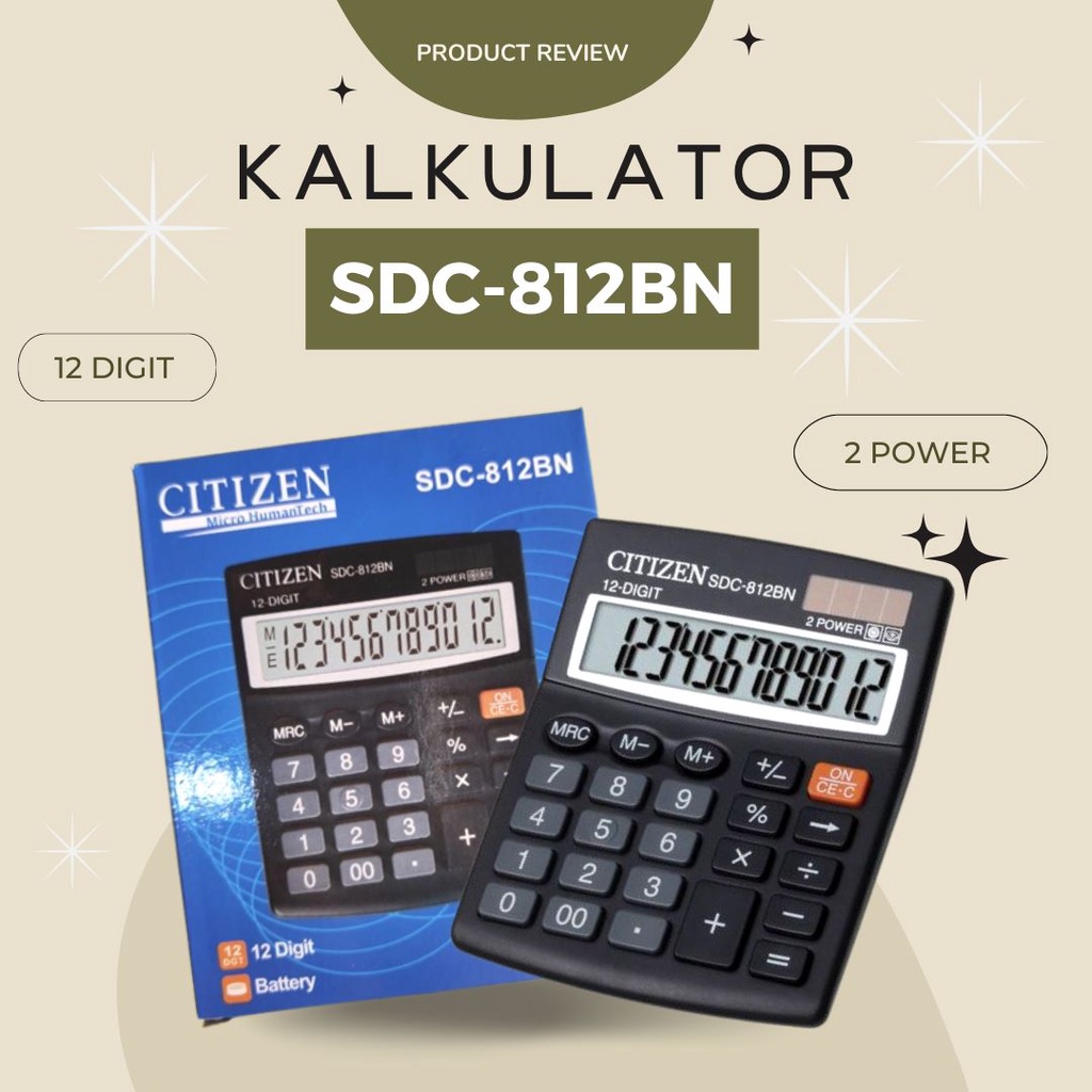 Kalkulator Dagang [BISA COD] Citizen CT 812BN 12 Digit 112 STEP CHEC K BIG DISPLAY / Kalkulator 816 C