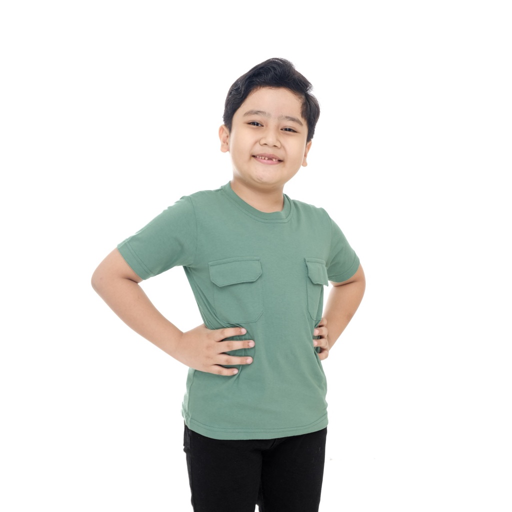 KAOS ANAK COWOK / BAJU ANAK LAKI LAKI / PAKAIAN ANAK COWOK POLOS SAKU DUA BRAND SUPERKSIDCLOTH 1 - 11 TAHUN