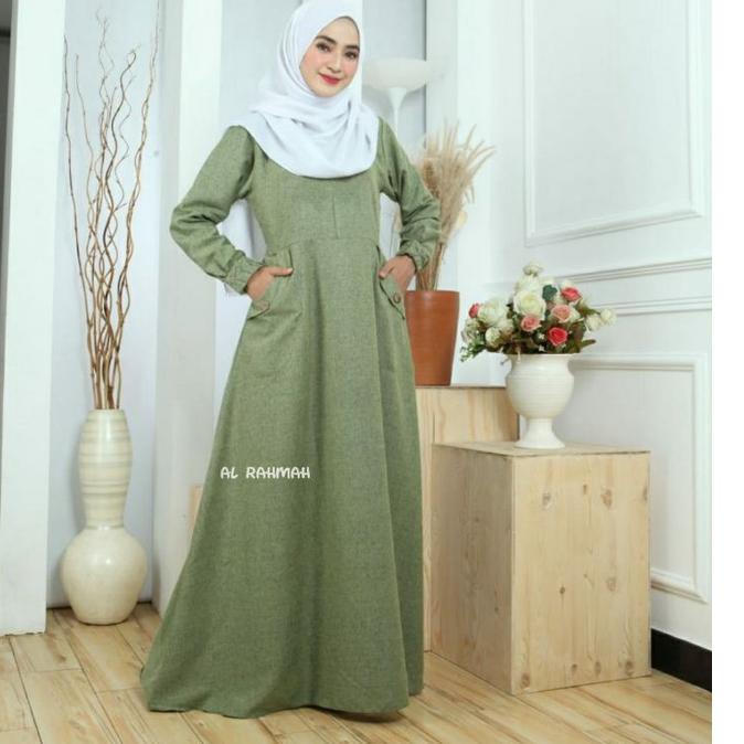 Tren Terbaru GAMIS KATUN MADINA SYAR'I MODEL SAKU DEPAN (Shalimah)