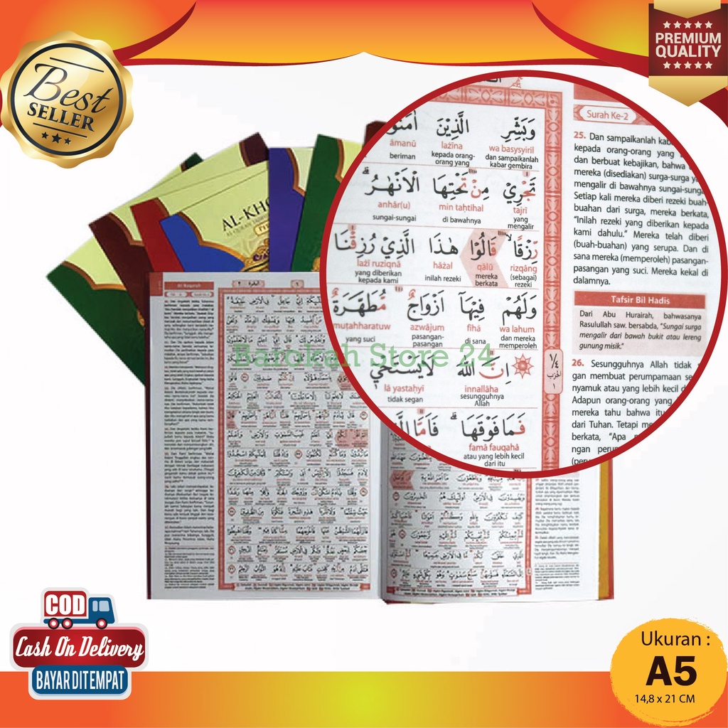 Ready Alquran Perjuz Isi 30 Jilid Lengkap Terjemahan Arti Latin Perkata Al-Khobir Alquran Per Juz Uk