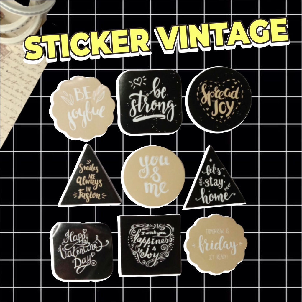 STIKER VINTAGE GREETING | STICKER SCRAPBOOK | STICKER AESTHETIC