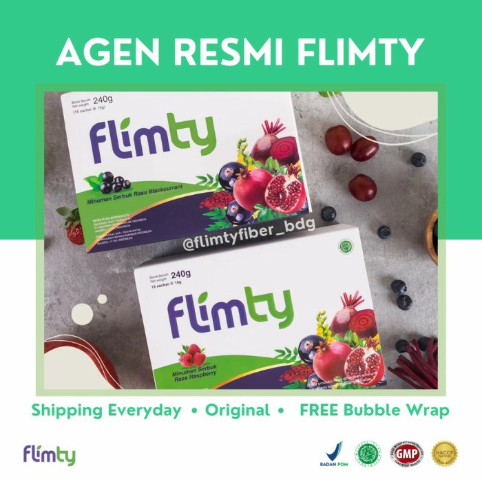 FLIMTY FIBER (1 BOX 16 SACHET) PELANGSING DIET DETOX ORIGINAL BANDUNG