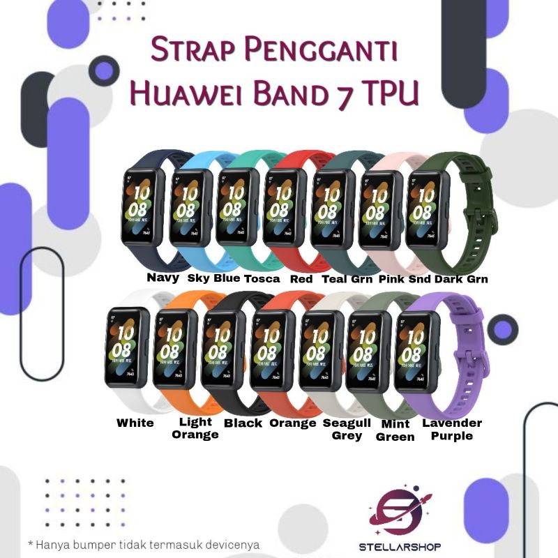 Strap Tali Polos untuk Smartband Huawei Band 7 dan Honor/Huawei Band 6  Material TPU