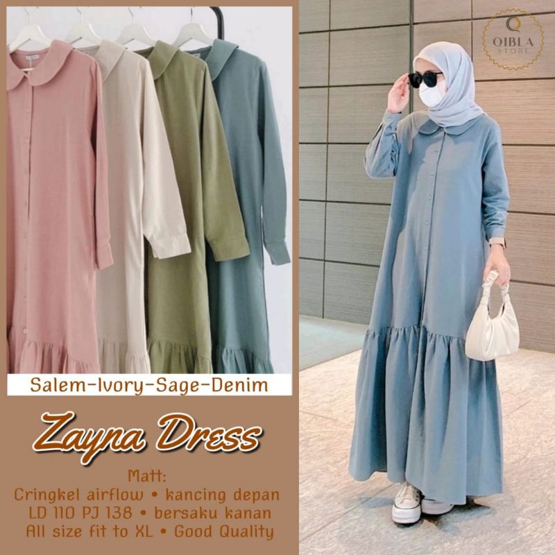 Gamis airflow / gamis remaja / Zayna Dress by Qibla