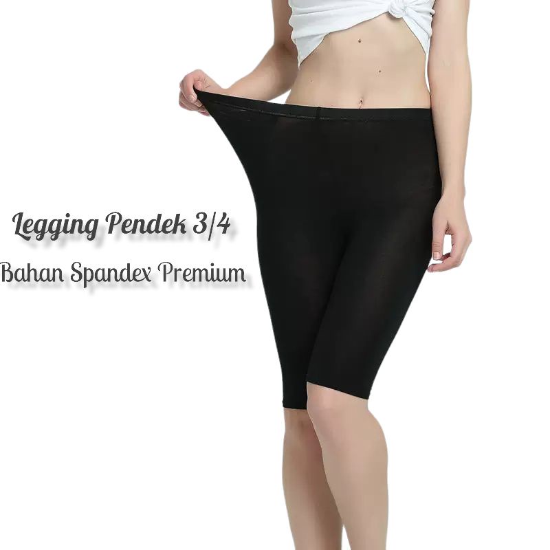 Legging Pendek Wanita 3/4 Spandex Premium All Size Standar