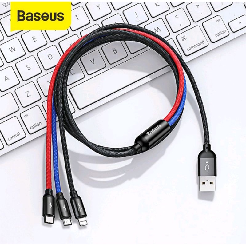 Baseus 3 in 1 USB Cable 3.5A Micro USB Lightning Type C 1.2M