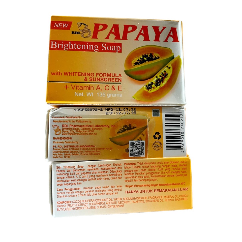 RDL PAPAYA brightening Soap 135gr