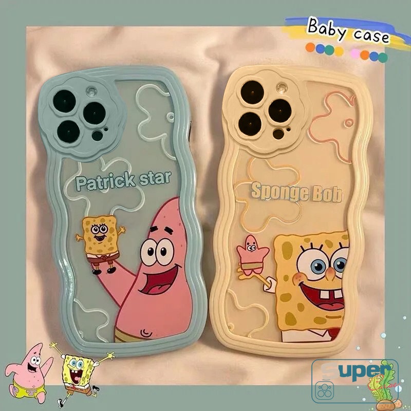 Soft Case Motif Kartun SpongeBob Patrick Star Flower Untuk iPhone 11 13 12 Pro MAX 6 6s 7 8 Plus XR X XS MAX SE 2020