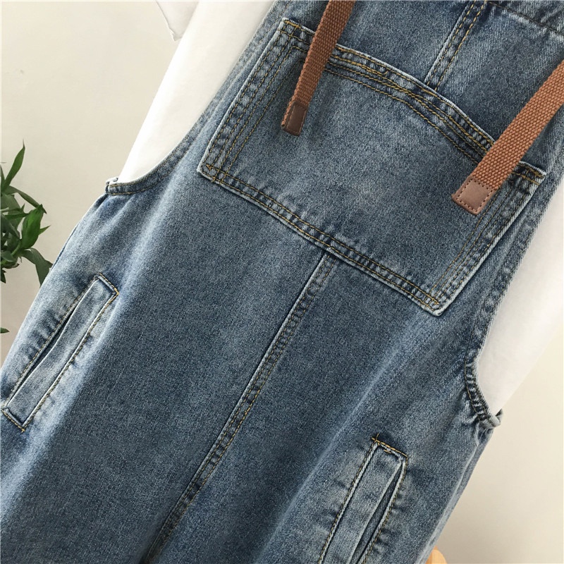 Overall Jeans Wanita Biru / Celana Kodok Jeans Wanita kekinian /Jumpsuit Jeans Wanita korea (realpict)