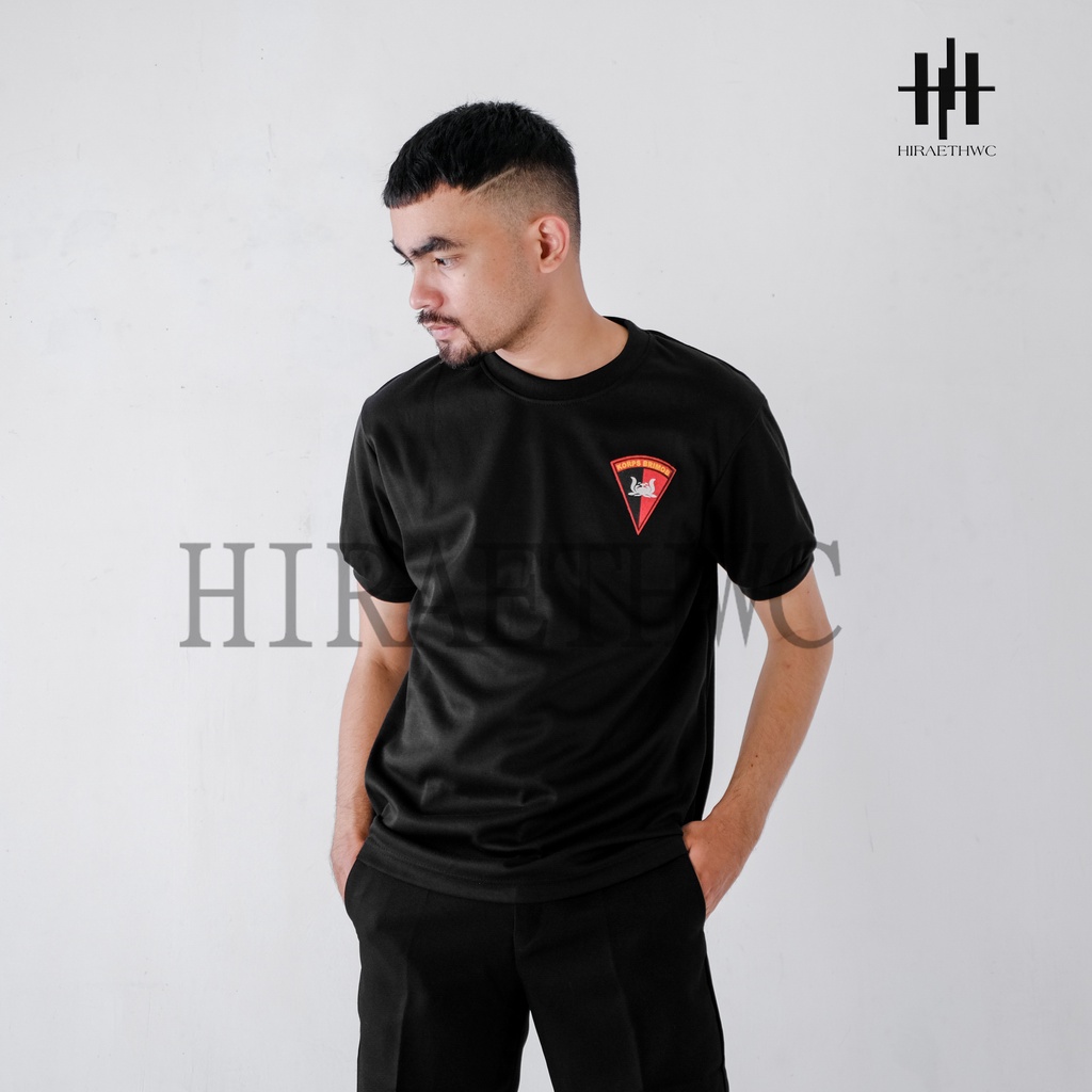 Kaos Katun Hitam Brimob Lengan Pendek Premium Terbaik