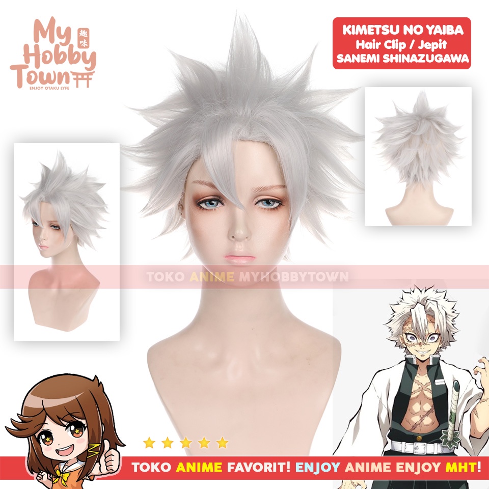 Wig Cosplay Anime Kimetsu no Yaiba Demon Slayer : Sanemi Shinazugawa