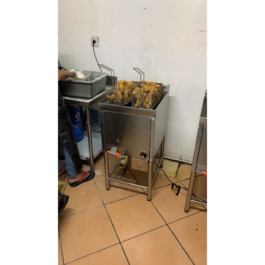 Deep Fryer GAS 30 Liter STAINLESS STEEL MURAH Fried Chicken