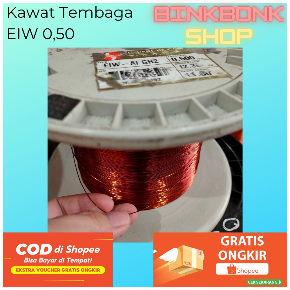 KAWAT TEMBAGA 0.50 EMAIL EIW SUPREME UKURAN 0,50 mm untuk GULUNG REWINDING DINAMO TRAFO TAMIYA KIPAS