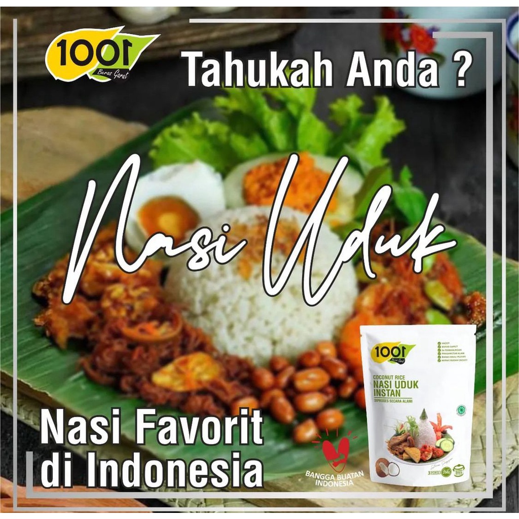 Nasi Uduk Instan 1001 Diproses Alami Praktis &amp; Higienis 250gr