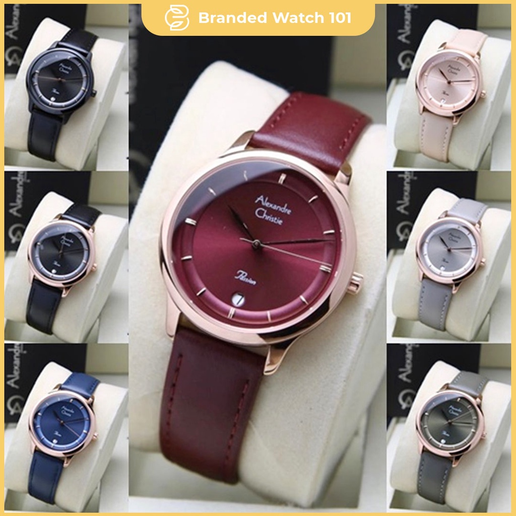 ORIGINAL Jam Tangan Wanita Alexandre Christie AC 2972 / AC2972 / 2972 Garansi Resmi 1 Tahun, Leather