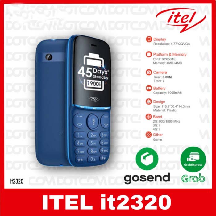 ITEL it2320 feature phone HP jadul murah HP keypad tombol Nokia murah - Hitam