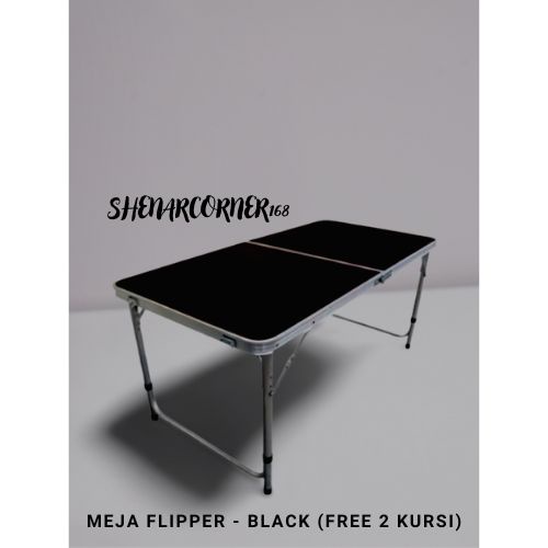 MEJA LIPAT PORTABLE KOPER 120X60 BONUS 2 KURSI / MEJA KERJA LIPAT SERBAGUNA / MEJA MAKAN / MEJA CAMPING - FLIPPER, SHENARCORNER168