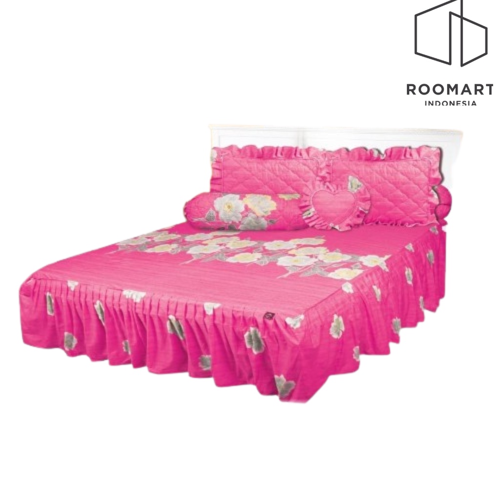 Sprei Rumbai All New My Love Pink Rea Ukuran 160x200 Queen & 180x200 King Tinggi 30 Sprey Flower Sep