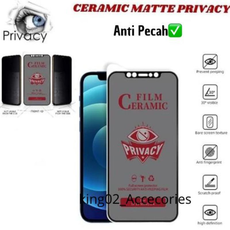 Tempered Glass Keramik Anti Spy Matte Samsung J2 Prime J5 Prime J7 Prime J2 Pro J3 Pro J5 Pro J7 Pro J7 Plus J6 Plus J4 Plus J6 J4 J8 J4 2018 J6 2018 J8 2018 J3 J5 J3 2016 Anti Gores Anti Spy Anti Pecah Full Layar