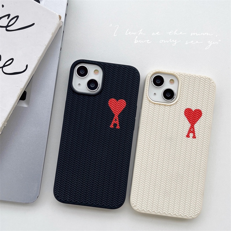Soft Case Motif Poker Hati Merah Untuk iPhone 14 13 12 11 Pro X XS Max 7 8 Plus