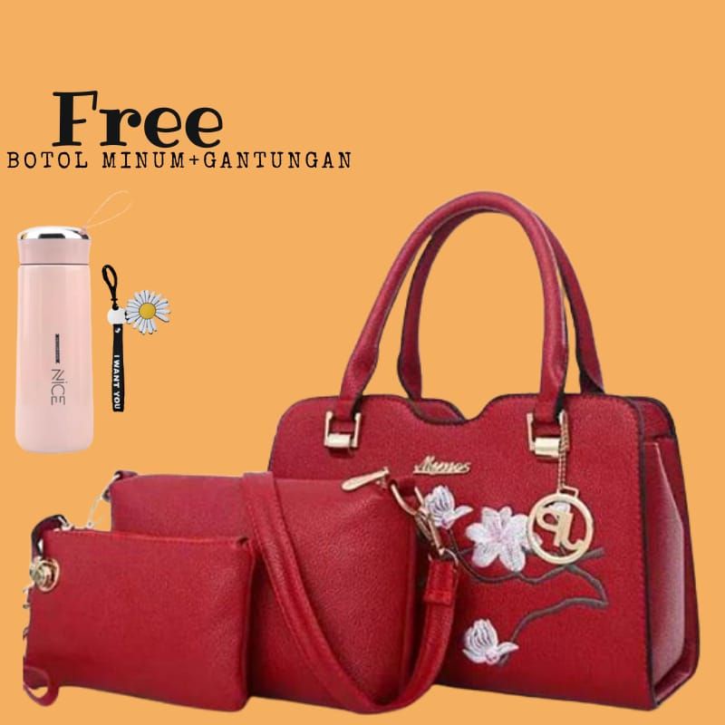 (COD)Hand Bags Kahiyang 3in1 Tas Wanita Fashion Korea