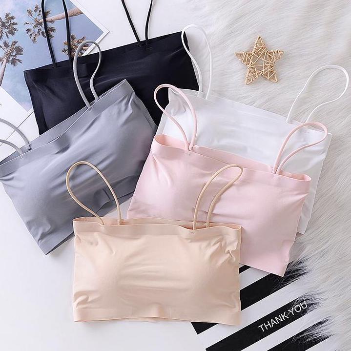 TRXHh6H1--✨WINGALERY✨ Bra Wanita Model Seamless Bahan Ice Silk BH Fashion Korea Sexy Cantik Import 1