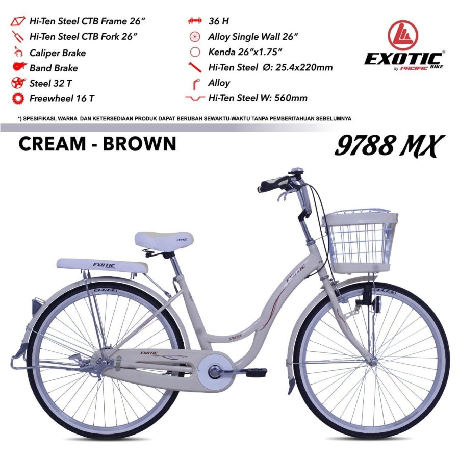 SEPEDA CITY BIKE MINI WANITA DEWASA 26&quot; EXOTIC MINI 9788 MX