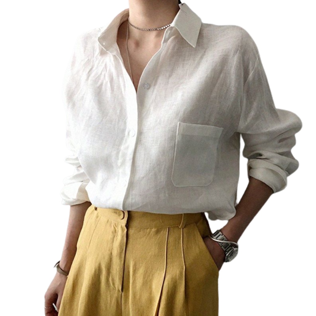 KEMEJA OVERSIZE WANITA KOREA POCKET S-2XL
