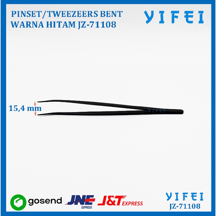 PINSET/TWEEZEERS BENT[6''] TWE8 WARNA HITAM YIFEI-71108